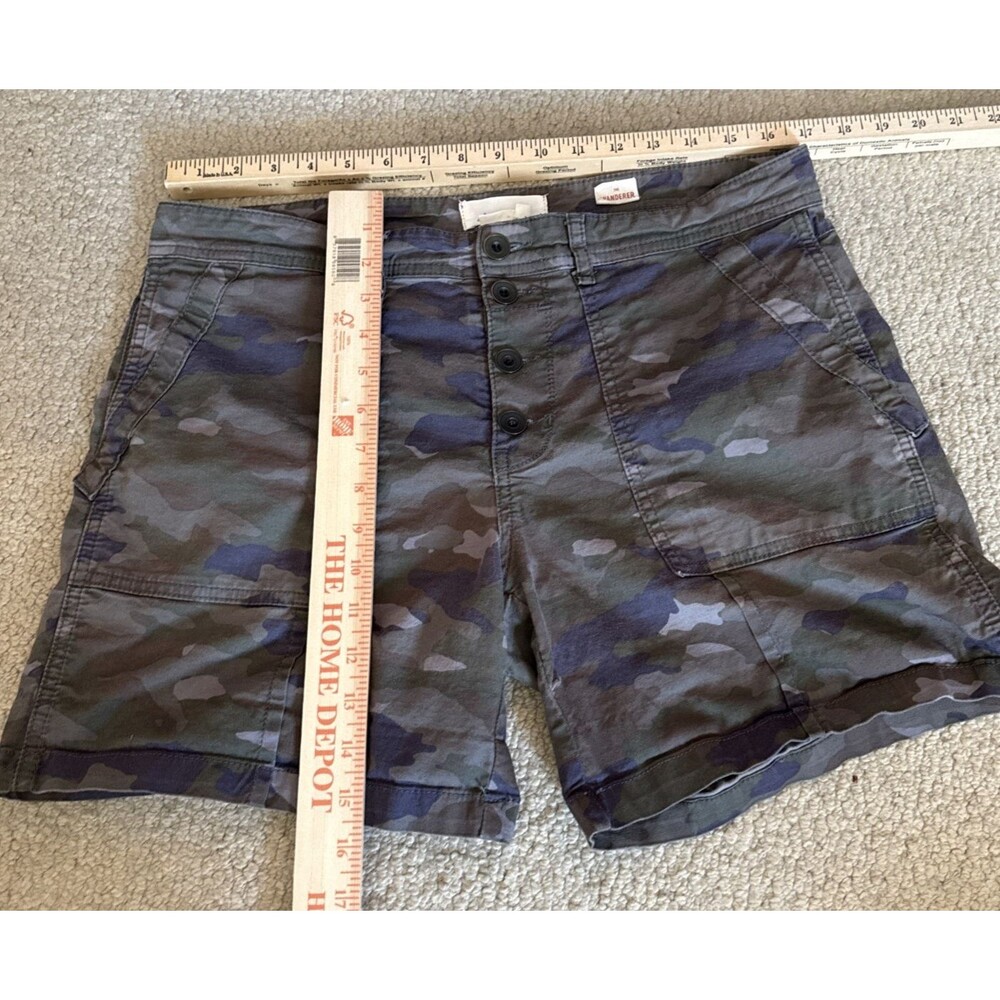 Anthropologie The Wanderer Camo Utility Shorts Button Fly Cotton/Linen Women 30 - Picture 8 of 10